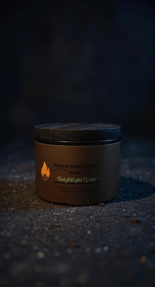 Divinorah Luxury Candle Co. Twighlight Grove Scented Candle, Black Matte Jar, Coconut Soy Blend, 4 oz, Fall Collection, Red Currant and Pomegranate