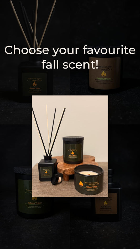 Divinorah Luxury Candle Co. Autumn Eclipse Soy Coconut Blend Candle, Black Matte Container, 4 oz, Crackling Wooden Wick, Fall Collection with Sweet Notes of Vanilla Sugar and Toasted Tonka Bean.