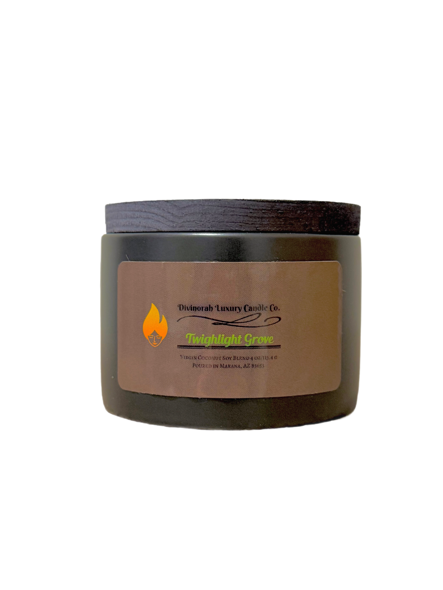 Divinorah Luxury Candle Co. Twighlight Grove Scented Candle, Black Matte Jar, Coconut Soy Blend, 4 oz, Fall Collection, Red Currant and Pomegranate