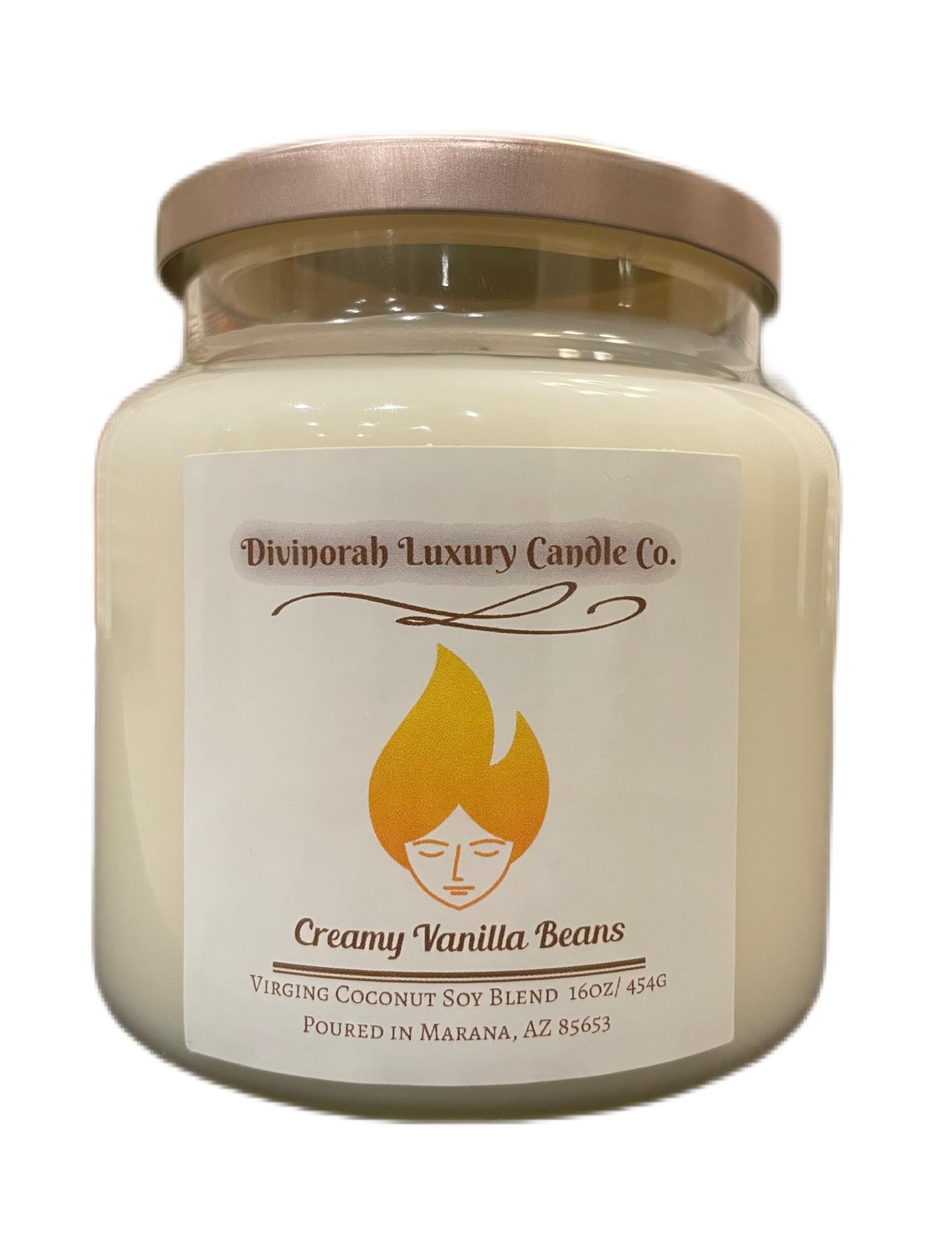 16 OZ | Virgin Coconut Soy Blend Candles with Crackling Wooden Wicks | Divinorah Luxury Candle Company | Non-Toxic | Large