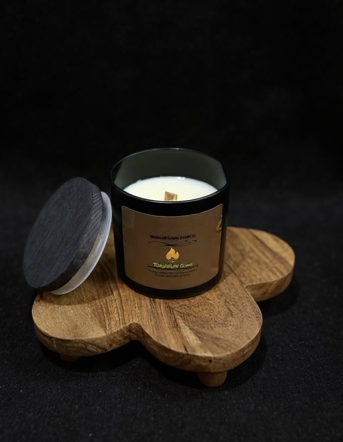 Divinorah Luxury Candle Co. Twighlight Grove Scented Candle, Black Matte Jar, Coconut Soy Blend, 8 oz, Fall Collection, Red Currant and Pomegranate