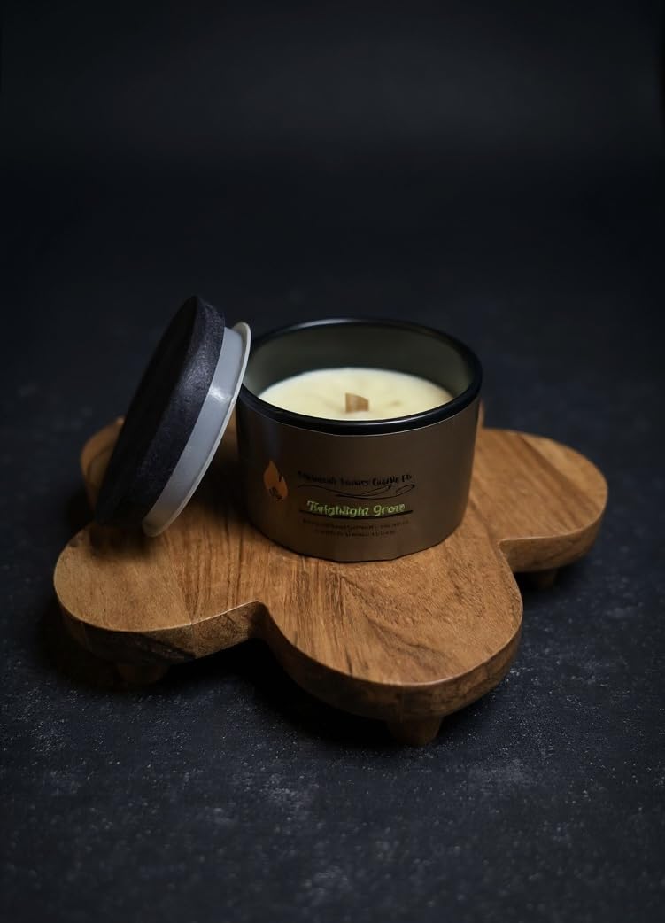 Divinorah Luxury Candle Co. Twighlight Grove Scented Candle, Black Matte Jar, Coconut Soy Blend, 4 oz, Fall Collection, Red Currant and Pomegranate