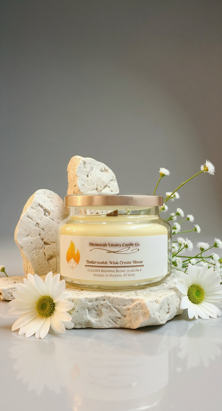 10 OZ | Coco Soy Beeswax Blend Candles with Crackling Wooden Wicks| Divinorah Luxury Candle Company | Non-Toxic