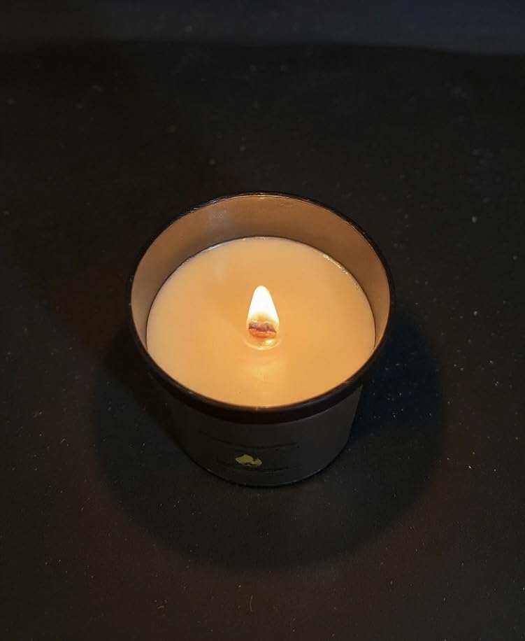 Divinorah Luxury Candle Co. Whispering Woods Scented Candle, Black Matte Glass Jar, Virgin Coconut Soy Blend, 4 oz, Fall Collection, Natural Fragrance