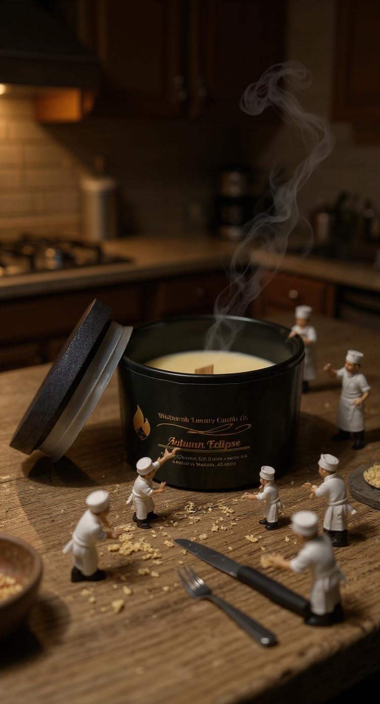 Divinorah Luxury Candle Co. Autumn Eclipse Soy Coconut Blend Candle, Black Matte Container, 4 oz, Crackling Wooden Wick, Fall Collection with Sweet Notes of Vanilla Sugar and Toasted Tonka Bean.