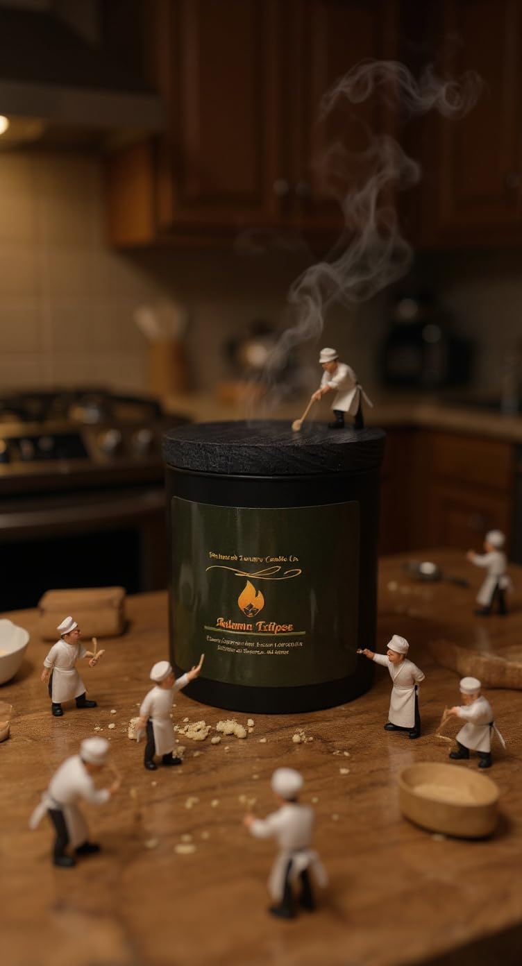 Divinorah Luxury Candle Co. Autumn Eclipse Soy Coconut Blend Candle, Black Matte Container, 8 oz, Crackling Wooden Wick, Fall Collection with Notes of Vanilla Sugar and Toasted Tonka Bean